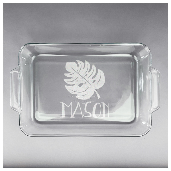 Tropical Leaves #2 Glass Baking Dish - APPROVAL (13x9)