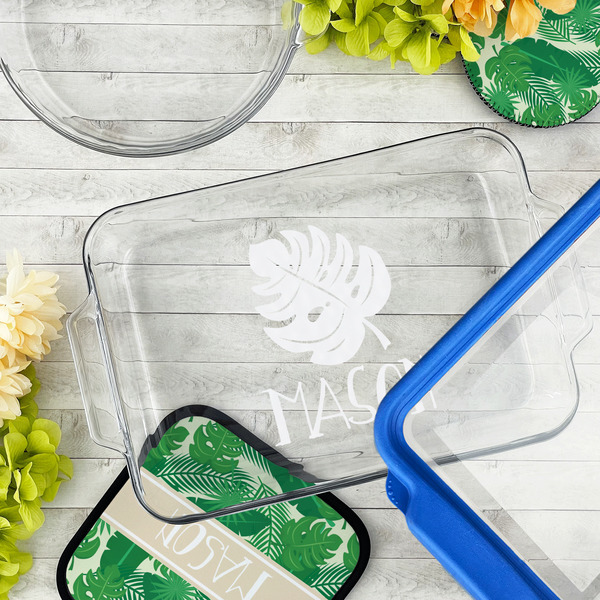 Tropical Leaves #2 Glass Baking Dish - LIFESTYLE (13x9)