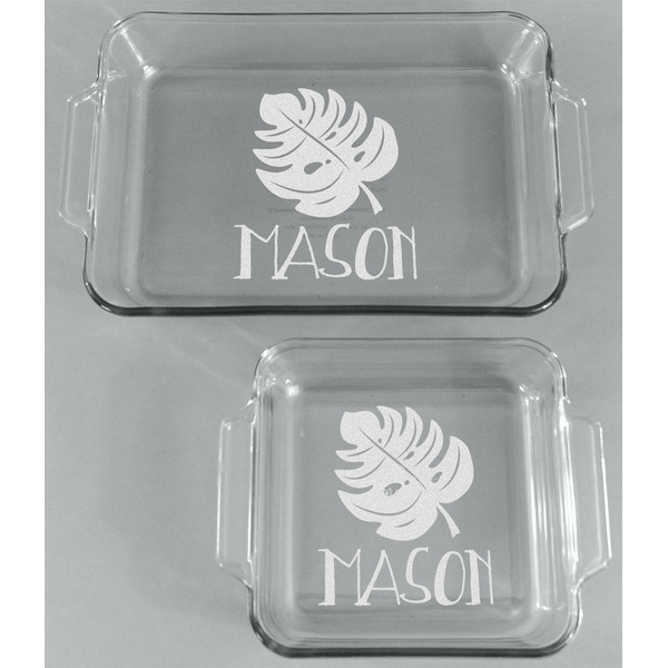 Tropical Leaves #2 Glass Baking Dish Set - FRONT