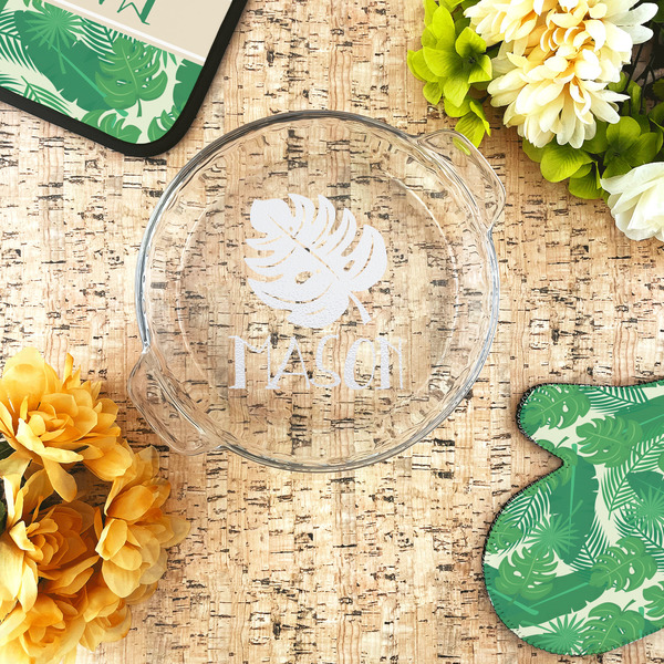 Tropical Leaves #2 Glass Pie Dish - LIFESTYLE