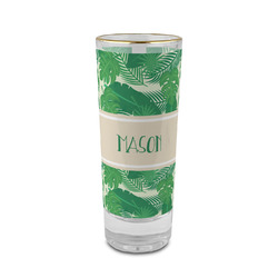 Tropical Leaves #2 2 oz Shot Glass -  Glass with Gold Rim - Set of 4 (Personalized)