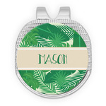 Tropical Leaves #2 Golf Ball Marker - Hat Clip - Silver