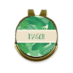 Tropical Leaves #2 Golf Ball Marker - Hat Clip - Gold