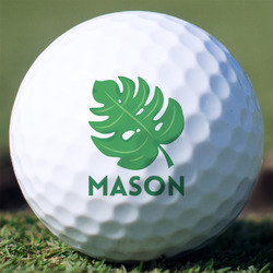 Tropical Leaves #2 Golf Balls - Non-Branded - Set of 3 (Personalized)