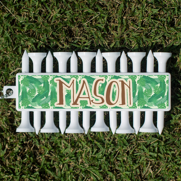 Custom Tropical Leaves #2 Golf Tees & Ball Markers Set (Personalized)