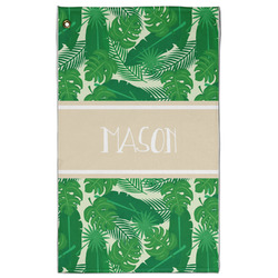 Tropical Leaves #2 Golf Towel - Poly-Cotton Blend w/ Name or Text