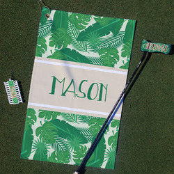 Tropical Leaves #2 Golf Towel Gift Set w/ Name or Text