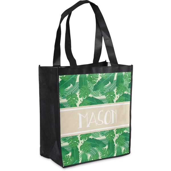 Custom Tropical Leaves #2 Grocery Bag w/ Name or Text