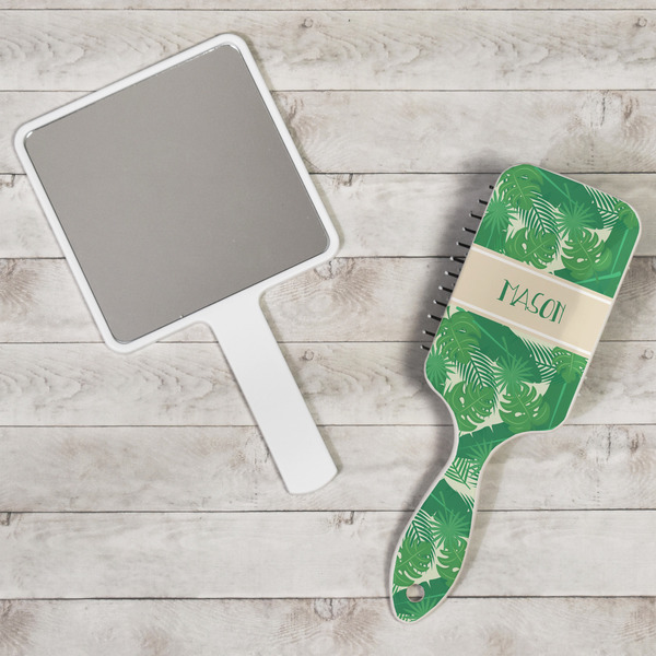 Tropical Leaves #2 Hair Brush - In Context