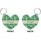 Tropical Leaves 2 Heart Keychain (Front + Back)