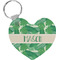 Tropical Leaves 2 Heart Keychain (Personalized)