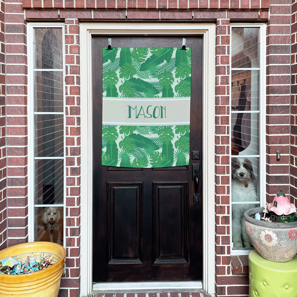 Tropical Leaves #2 House Flags - Double Sided - (Over the door) LIFESTYLE