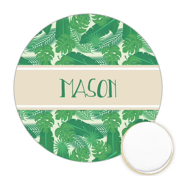 Custom Tropical Leaves #2 Printed Cookie Topper - Round (Personalized)