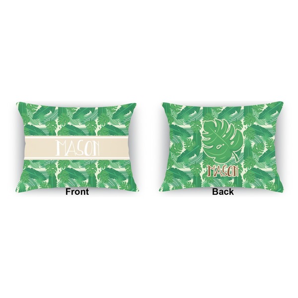 Tropical Leaves 2 Indoor Rectangular Burlap Pillow (Front and Back)