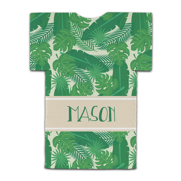 Tropical Leaves #2 Jersey Bottle Cooler - BACK (flat)