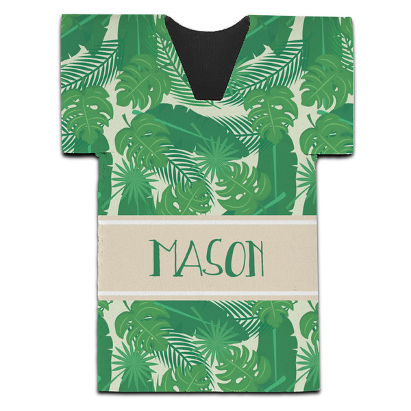 Custom Tropical Leaves #2 Jersey Bottle Cooler (Personalized)