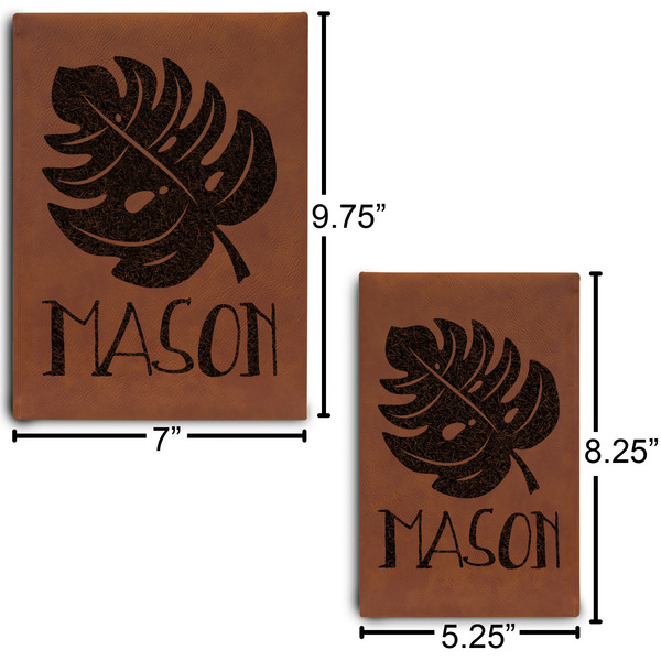 Tropical Leaves #2 Journal Size Comparisons w/ Dimensions