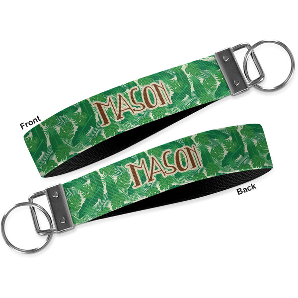 Tropical Leaves 2 Key-chain - Metal and Nylon - Front and Back