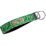 Tropical Leaves #2 Wristlet Webbing Keychain Fob (Personalized)