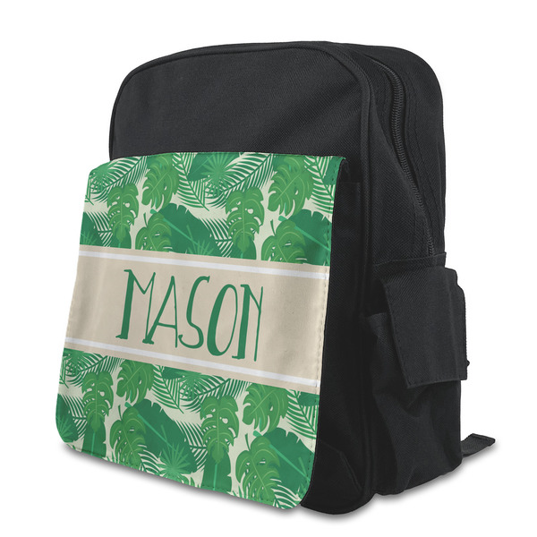Custom Tropical Leaves #2 Preschool Backpack (Personalized)