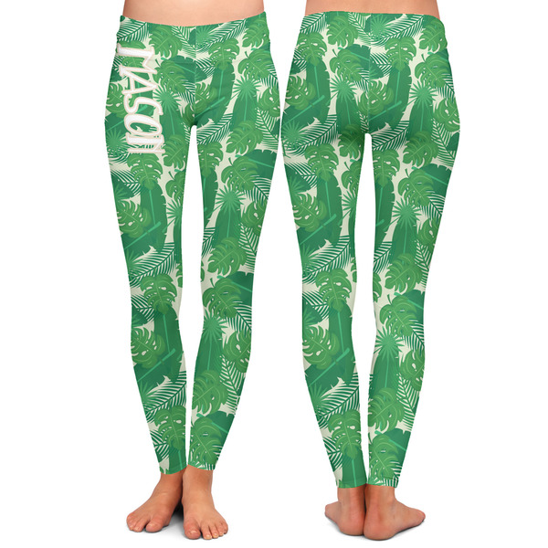 Tropical Leaves 2 Ladies Leggings - Front and Back