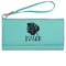 Tropical Leaves #2 Ladies Wallet - Leather - Teal - Front View