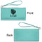 Tropical Leaves #2 Ladies Wallets - Faux Leather - Teal - Front & Back View