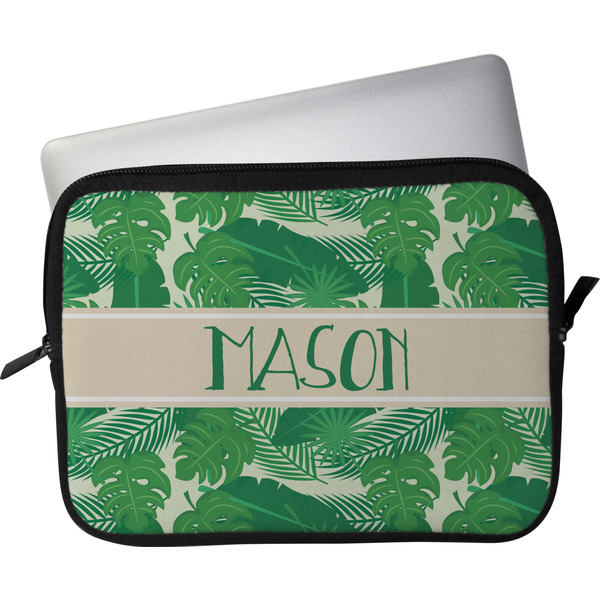 Custom Tropical Leaves #2 Laptop Sleeve / Case - 15" w/ Name or Text