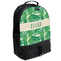 Tropical Leaves #2 Backpacks - Black (Personalized)