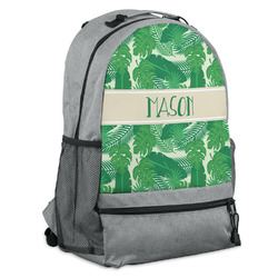 Tropical Leaves #2 Backpack - Grey (Personalized)
