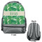Tropical Leaves #2 Large Backpack - Gray - Front & Back View