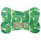Tropical Leaves #2 Bone Shaped Dog Food Mat (Large) (Personalized)