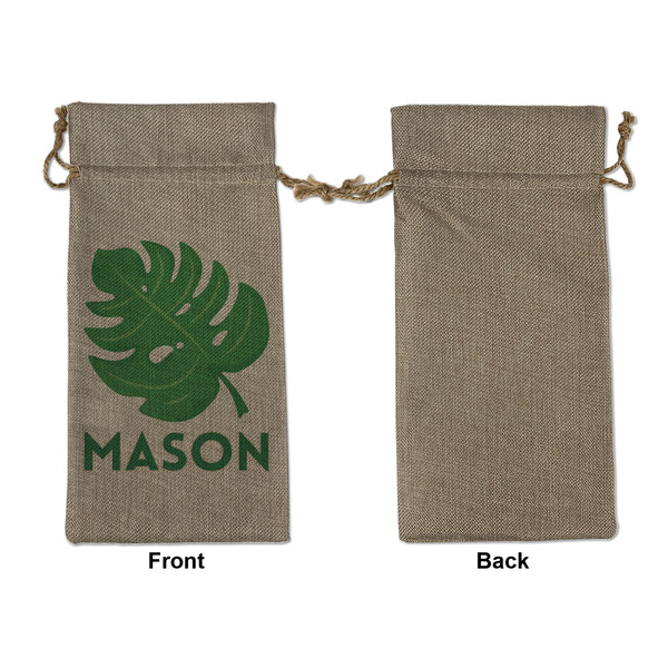 Tropical Leaves #2 Large Burlap Gift Bags - Front Approval