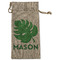 Tropical Leaves #2 Large Burlap Gift Bag - Front (Personalized)