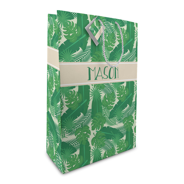 Custom Tropical Leaves #2 Large Gift Bag (Personalized)