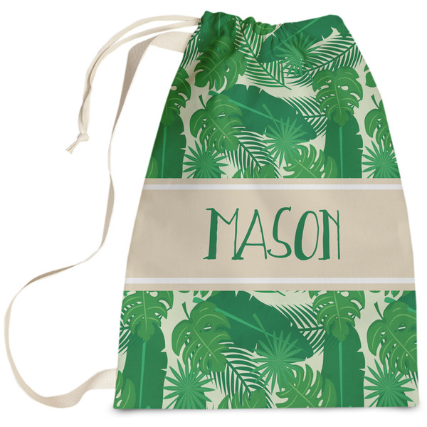 Custom Tropical Leaves #2 Laundry Bag - Large (Personalized)