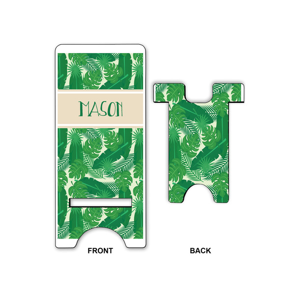Tropical Leaves 2 Large Phone Stand - Front & Back
