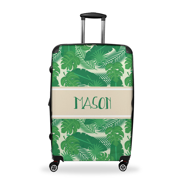 Custom Tropical Leaves #2 Suitcase - 28" Large - Checked w/ Name or Text