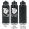 Tropical Leaves #2 Laser Engraved Water Bottles - 2 Styles - Front & Back View