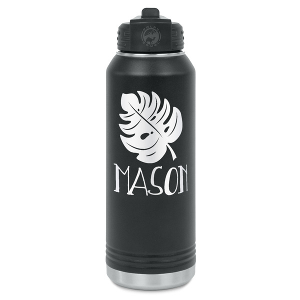 Custom Tropical Leaves #2 Water Bottles - Laser Engraved (Personalized)
