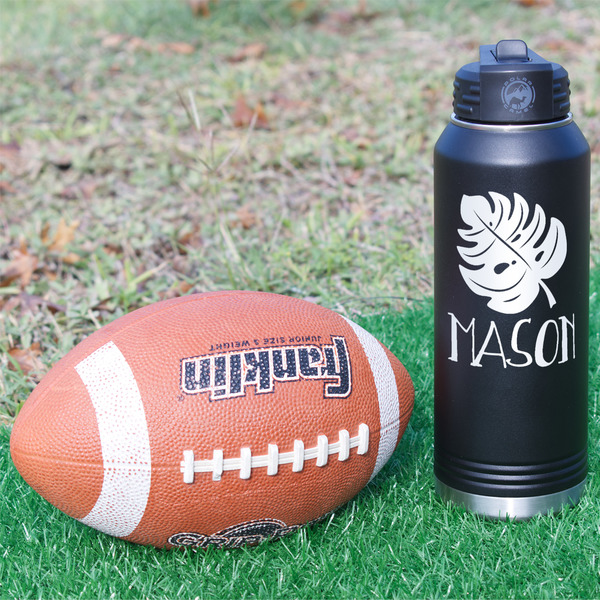 Tropical Leaves #2 Laser Engraved Water Bottles - In Context