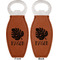 Tropical Leaves 2 Leather Bar Bottle Opener - Front and Back