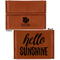 Tropical Leaves 2 Leather Business Card Holder - Front Back