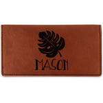 Tropical Leaves #2 Leatherette Checkbook Holder (Personalized)