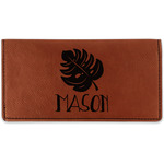 Tropical Leaves #2 Leatherette Checkbook Holder - Double Sided (Personalized)