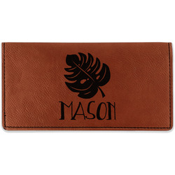 Tropical Leaves #2 Leatherette Checkbook Holder (Personalized)