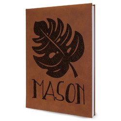 Tropical Leaves #2 Leather Sketchbook - Large - Double Sided (Personalized)