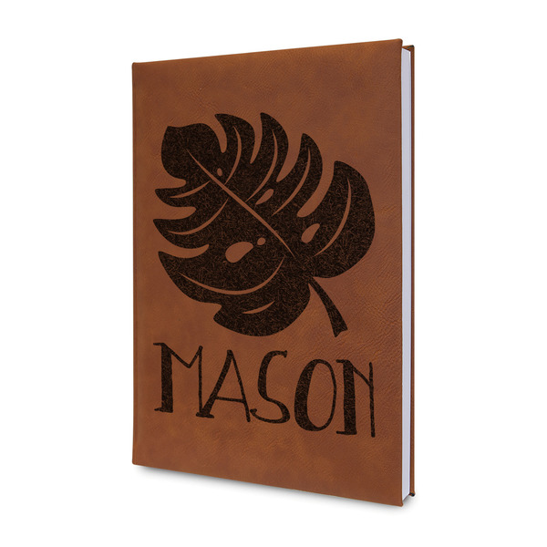 Custom Tropical Leaves #2 Leather Sketchbook - Small - Single Sided (Personalized)