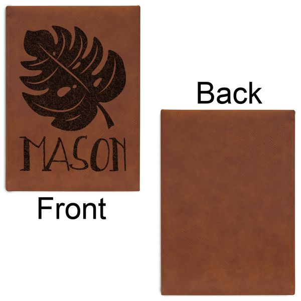 Tropical Leaves #2 Leatherette Journal - Large - Single Sided - Front & Back View