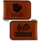 Tropical Leaves 2 Leatherette Magnetic Money Clip - Front and Back